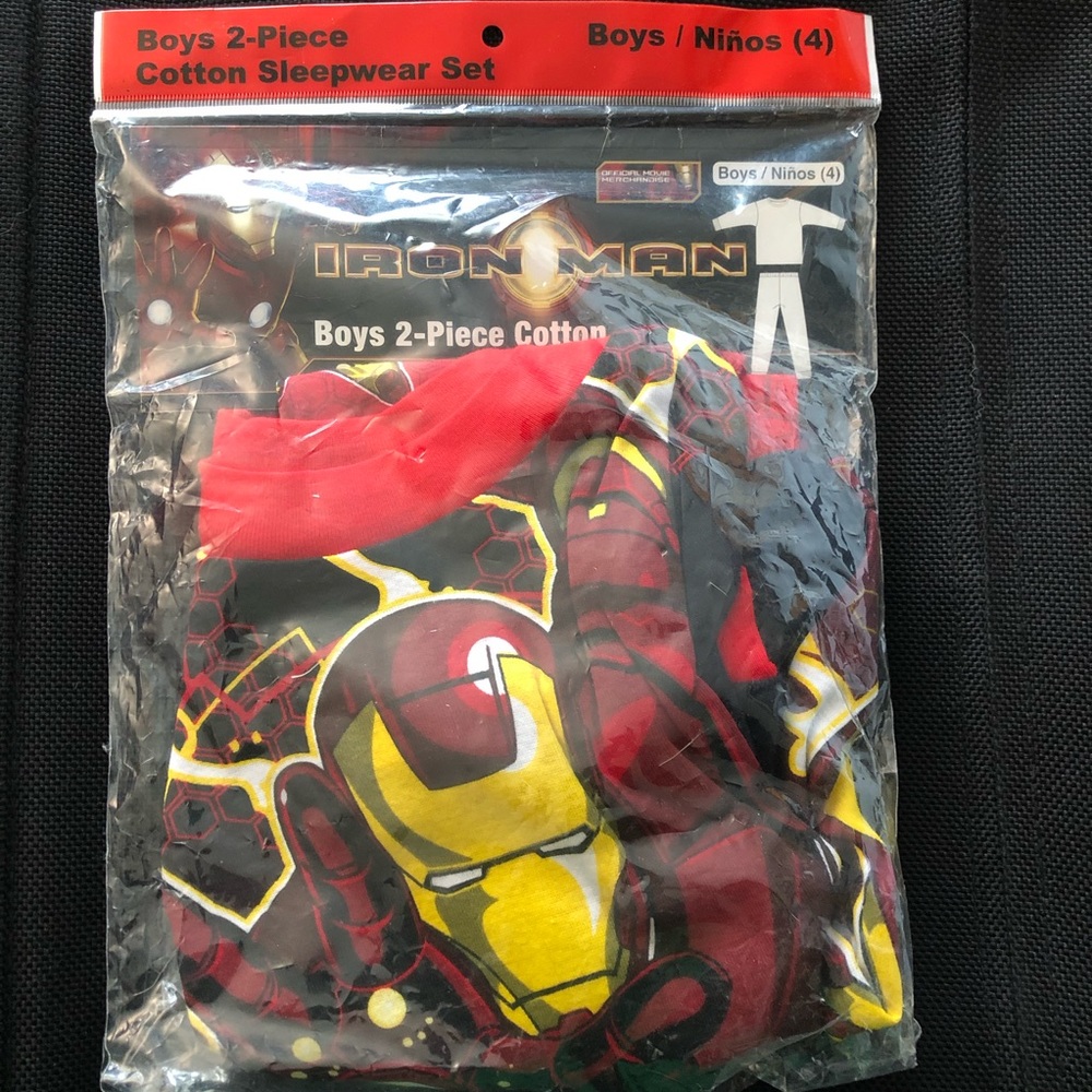 Boys Size 4 Ironman 2 Piece Cotton Sleepwear Set